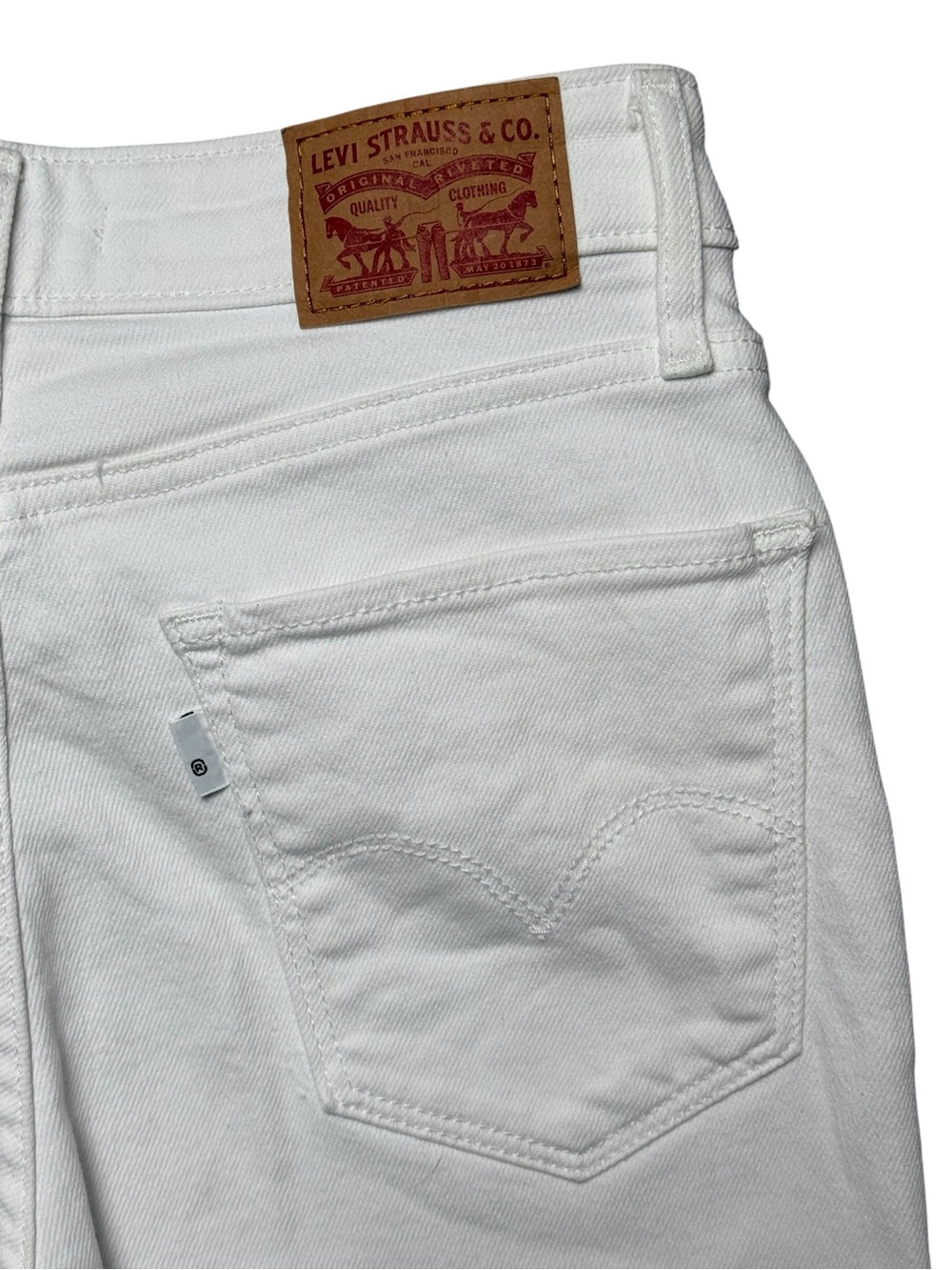 Levi’s 721 High Rise Skinny Ankle White Distressed Raw Hem Jeans 26 - Picture 6 of 12